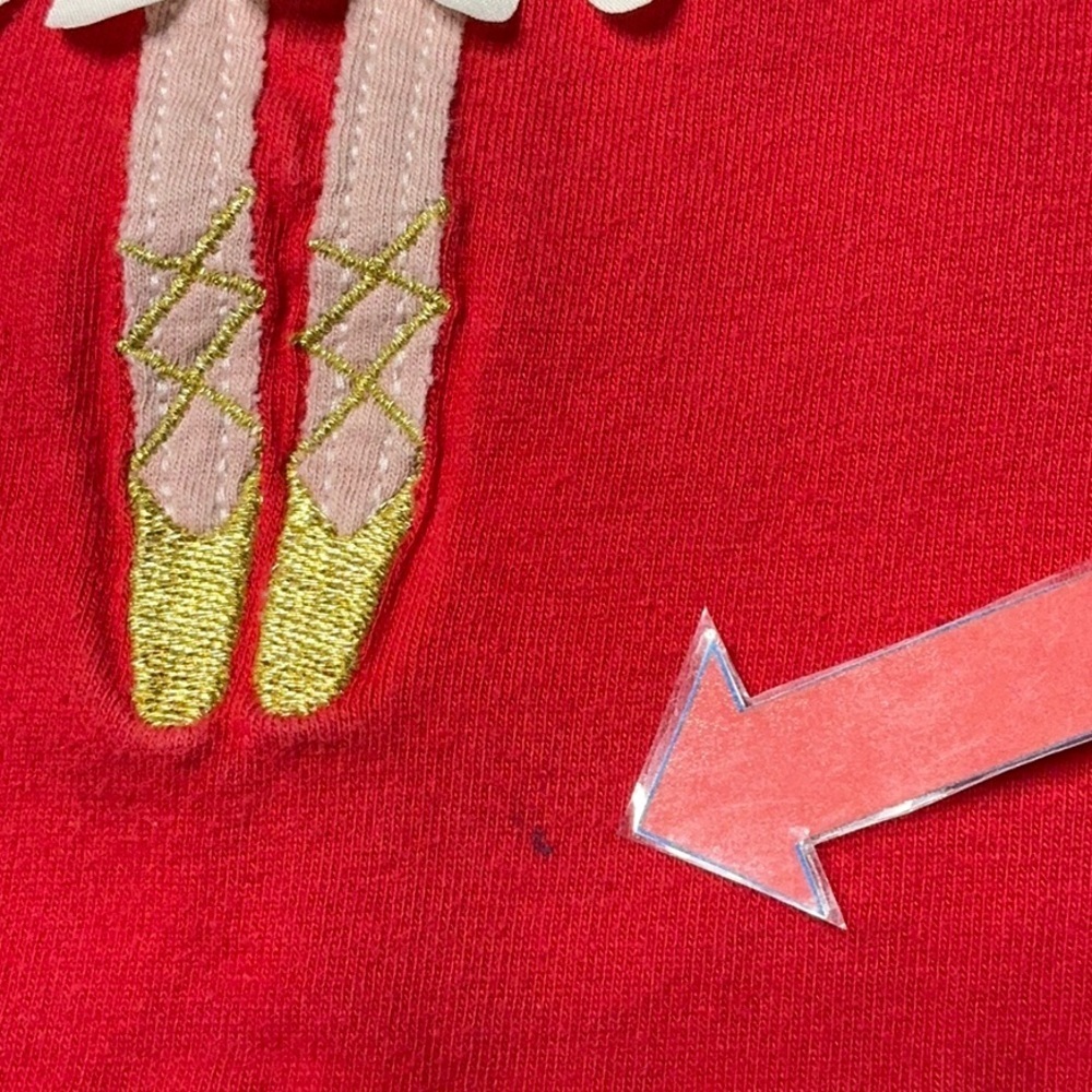 Mini Boden Red Cat Angel Appliqué Long Sleeve Tee - Picture 7 of 8